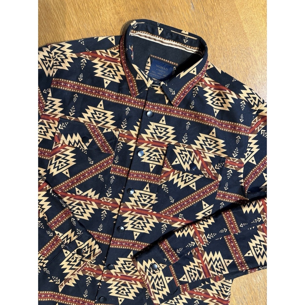 Nomad Craft & Flow Aztec Shacket Mens L Snap Western Southwestern‎ Cotton
